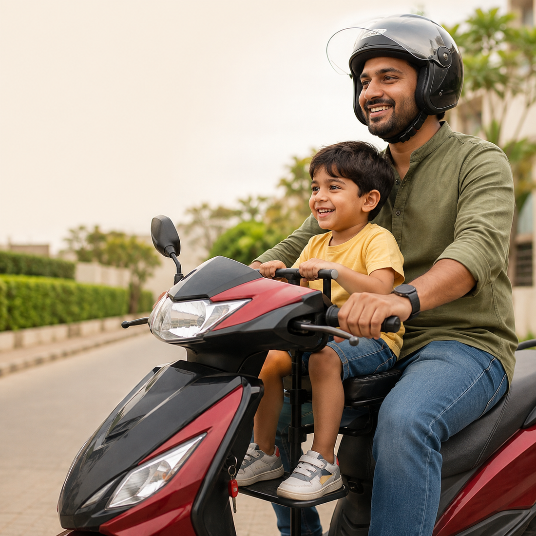 🛵 Portable Kids Scooter Seat | For Activa, Jupitar, Access, EV and all Gearless Scooters