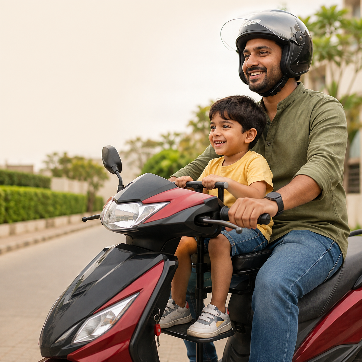 🛵 Portable Kids Scooter Seat | For Activa, Jupitar, Access, EV and all Gearless Scooters