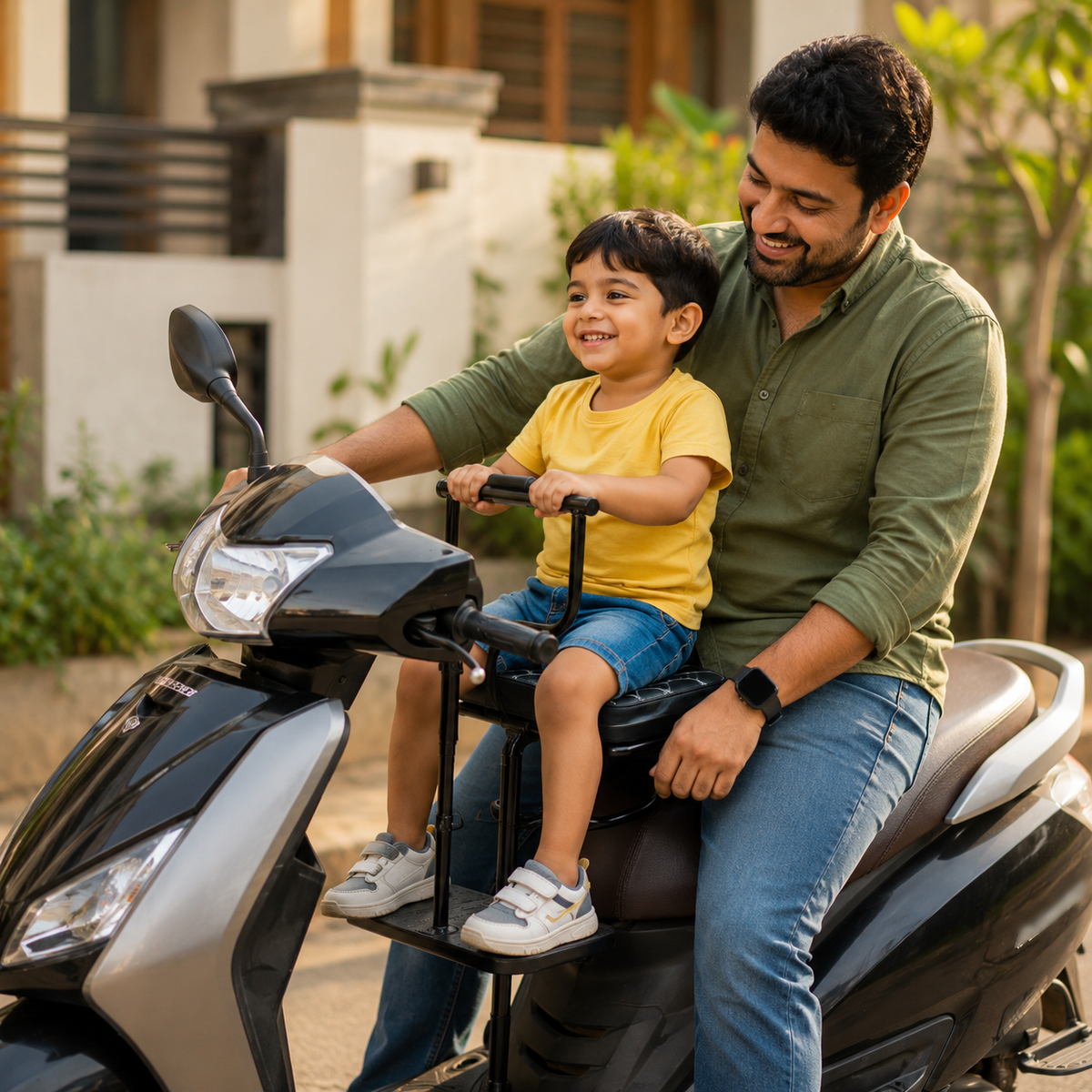 🛵 Portable Kids Scooter Seat | For Activa, Jupitar, Access, EV and all Gearless Scooters