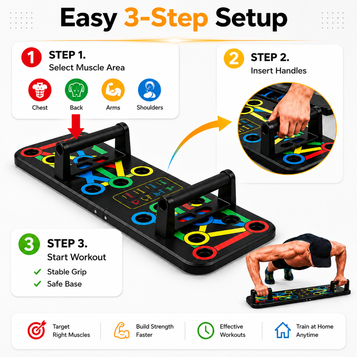 Multipurpose PowerPush™ 16-in-1 Home Workout Board | All India Store |